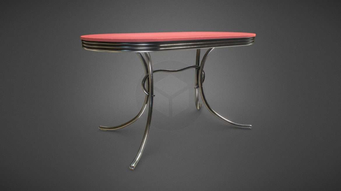 retro oval table 3d model
