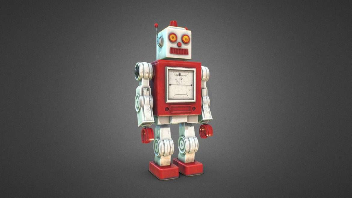 retro toy robot 3d model