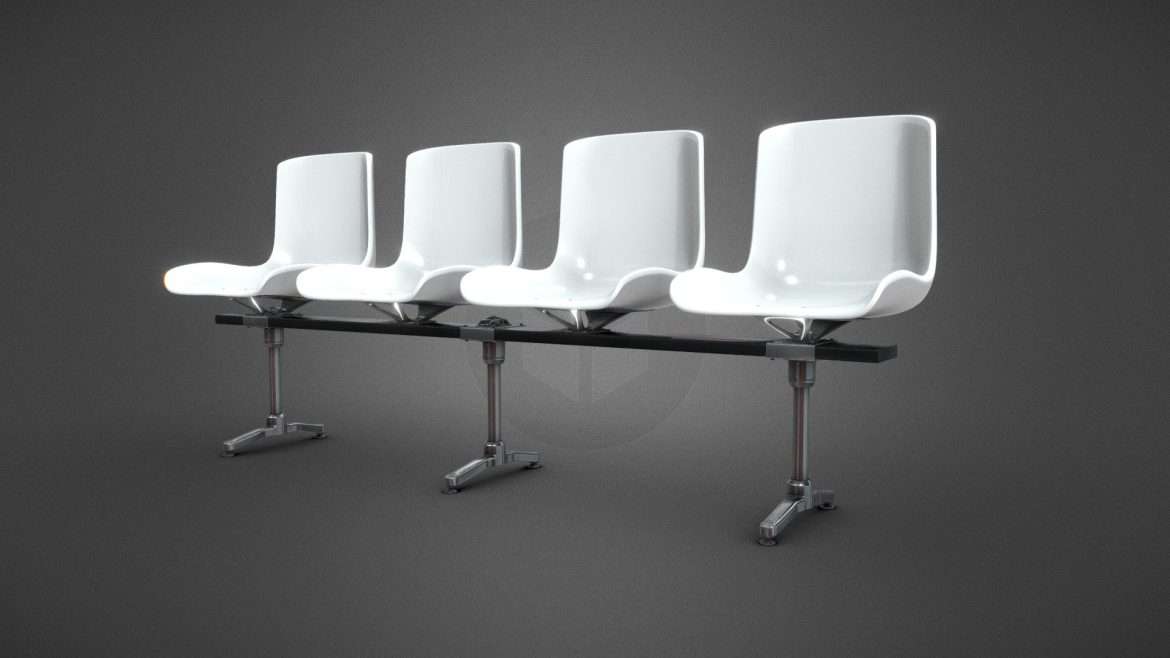retro waiting bench 3d model