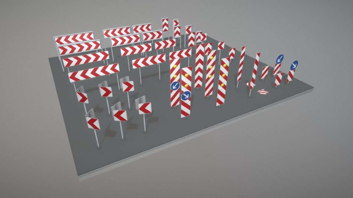 richtungstafeln paket 3d model
