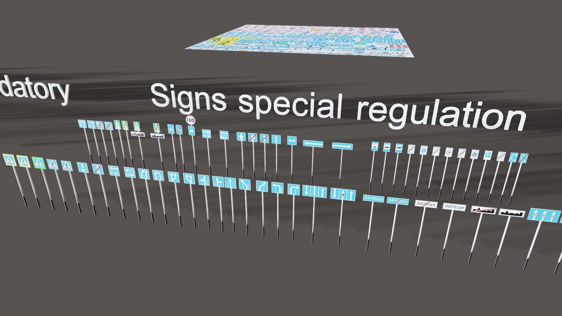 Road Signs FULL Set Low poly