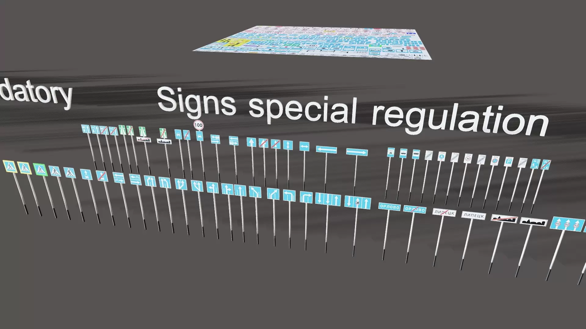 Road Signs FULL Set Low poly