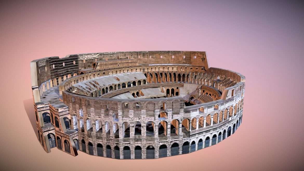 roman coliseum low poly 3d model
