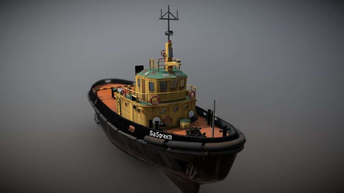 russian tug boat 3d model