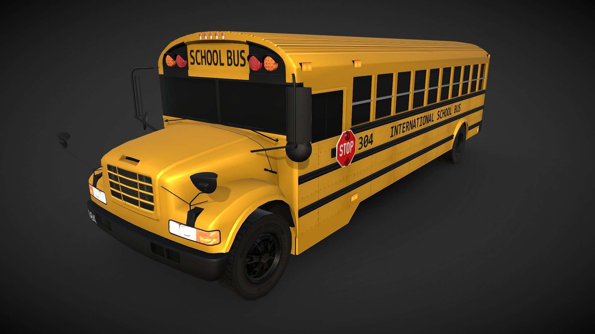 School Bus – Low Poly