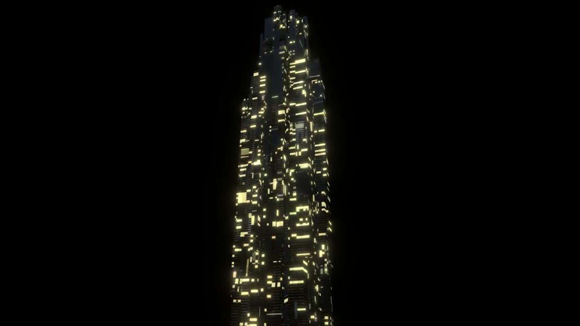 sci fi skyscrapers 1 3d model