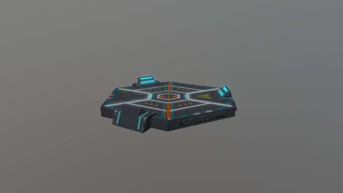 sci fi space station helipad 3d model
