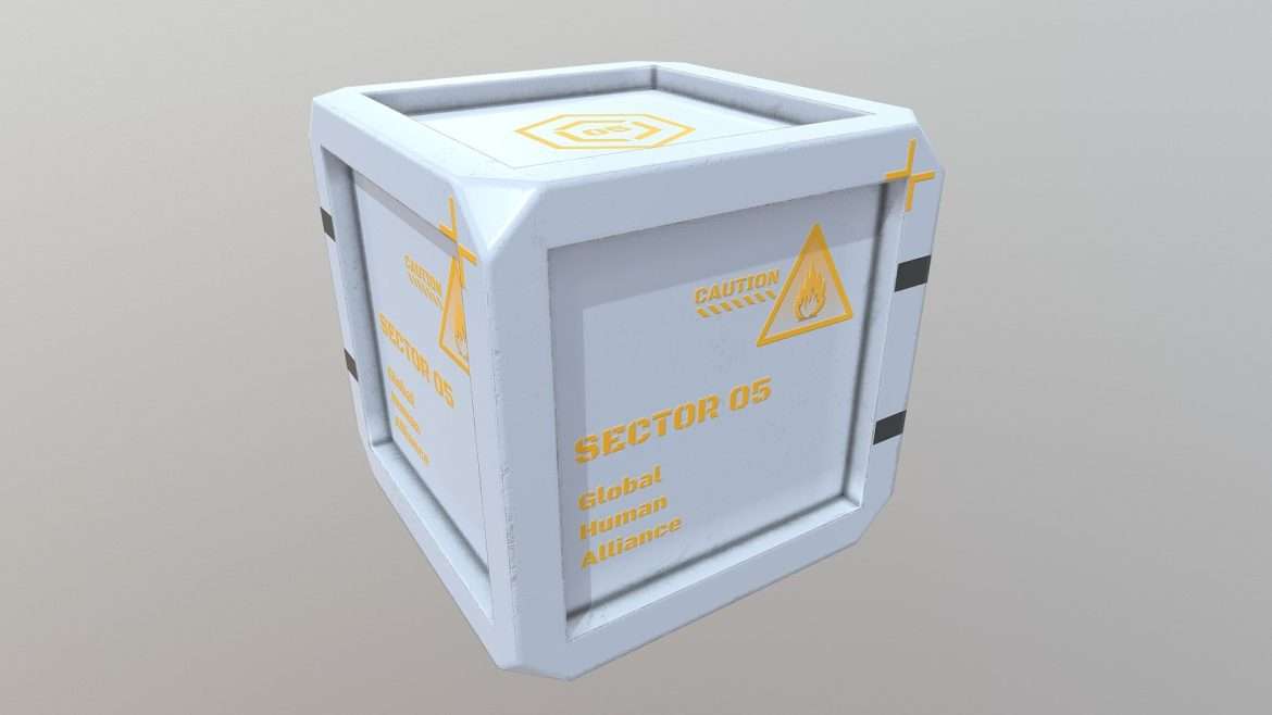 sci fi storage crate 5 3d model