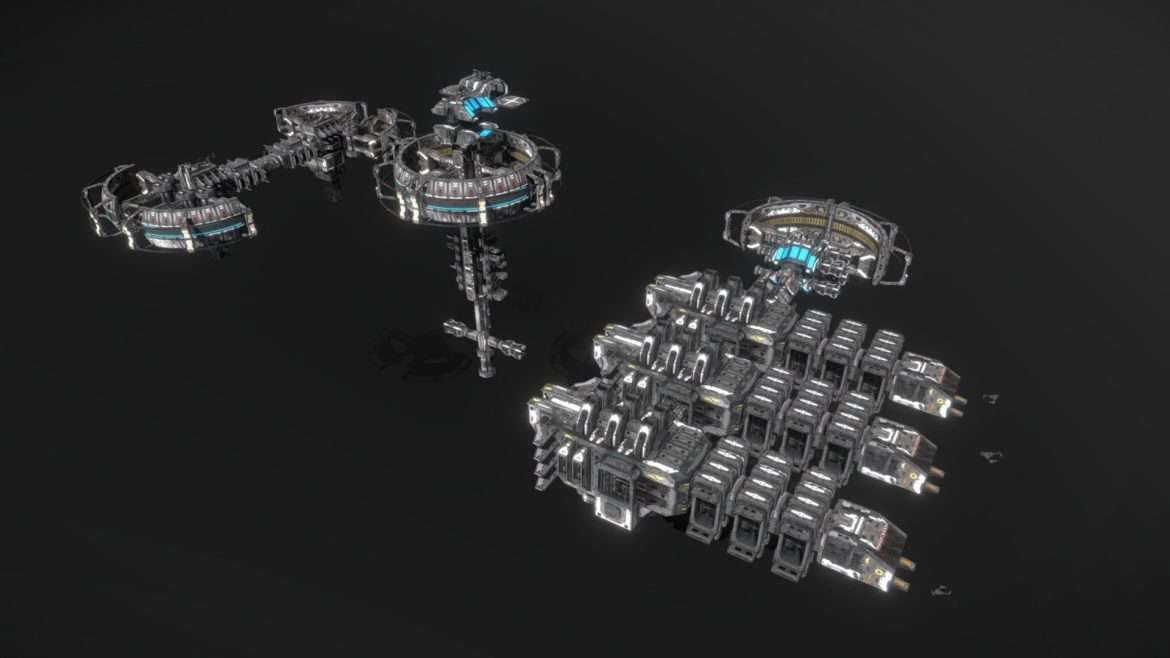 scifi corporate trading mining station 3d model