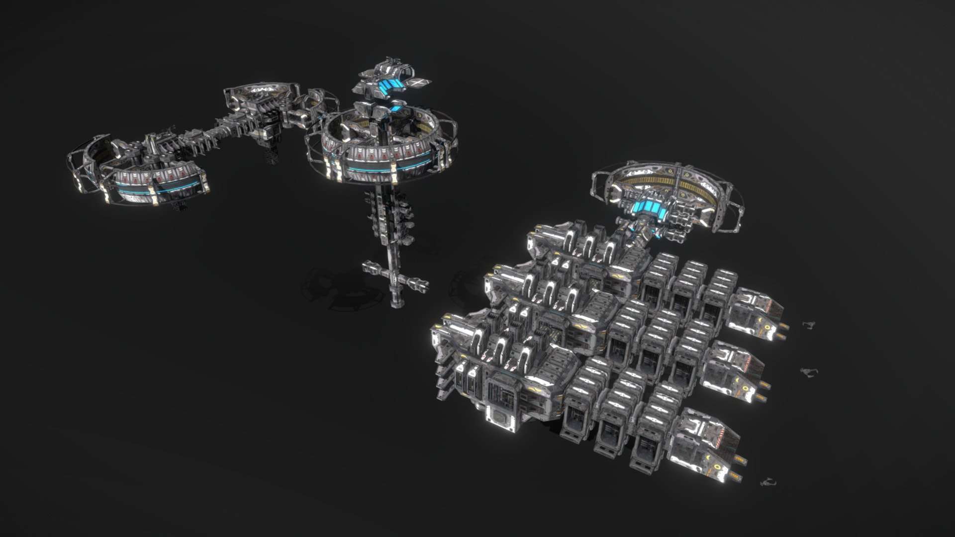 Scifi Corporate Trading + Mining Station