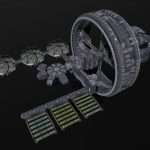 scifi modular space station complex 3d model