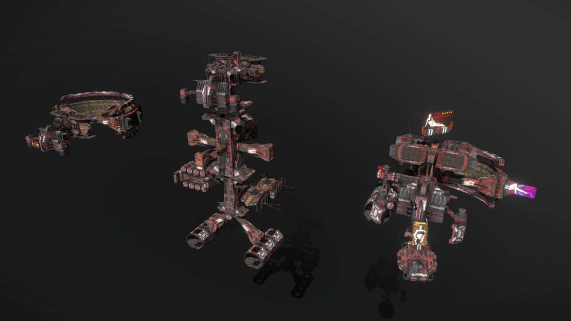 scifi pirate smuggler station 3d model