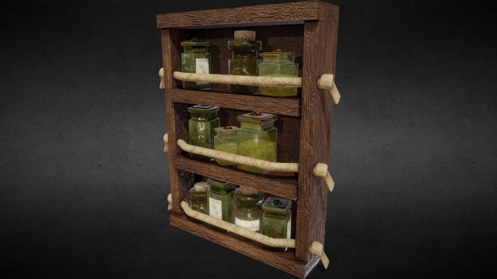 [SET] Shelf with bottles