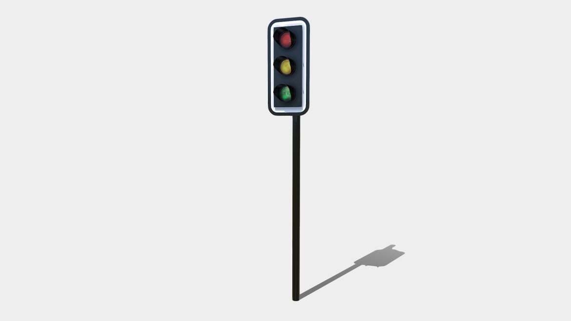 single traffic light 3d model