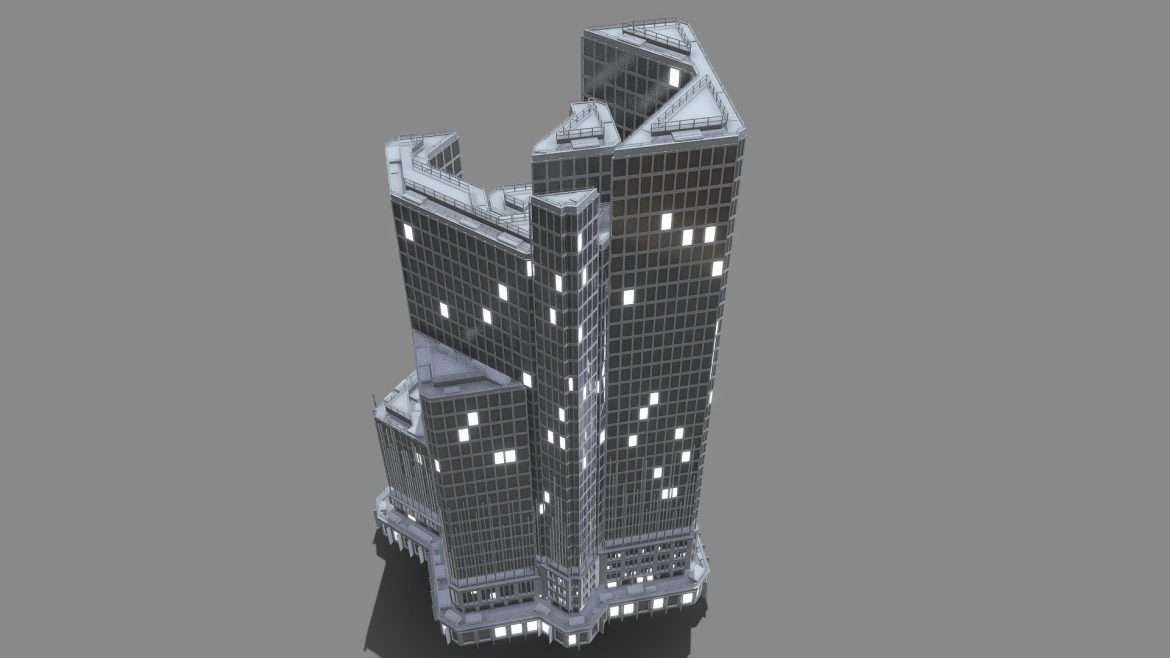skyscraper building a 2 3d model