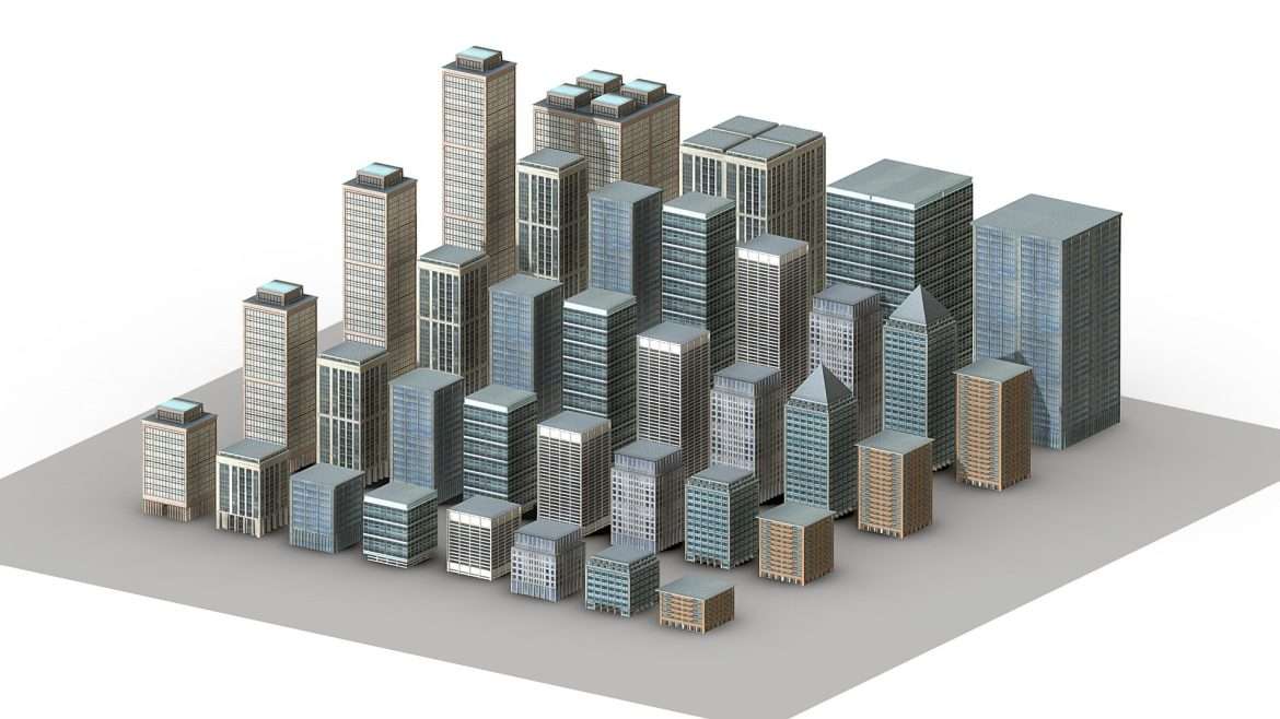 skyscrapers modular asset 3d model