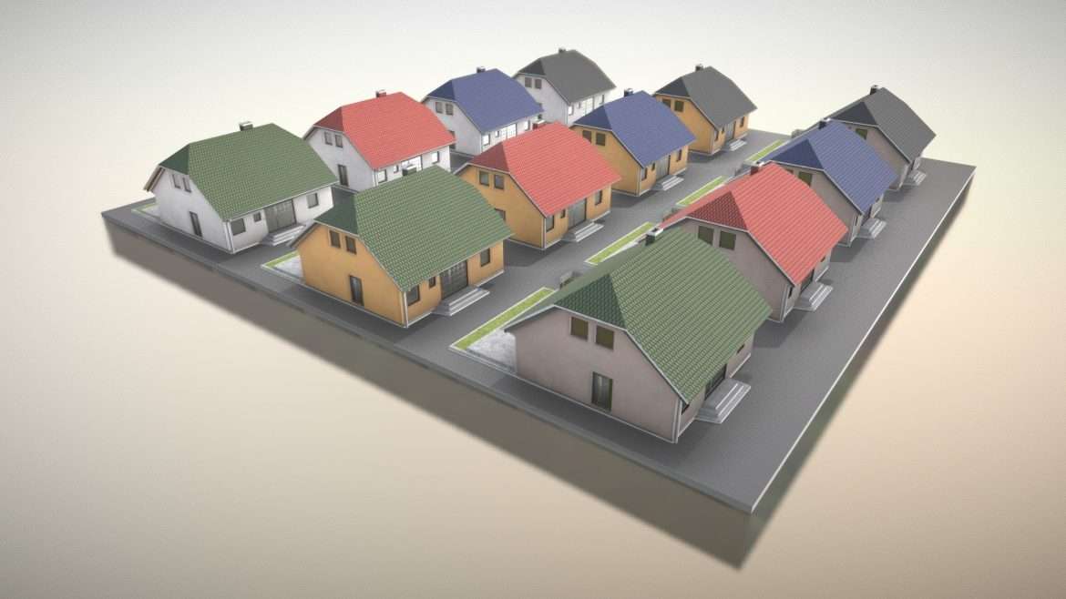 small low poly houses 2 3d model