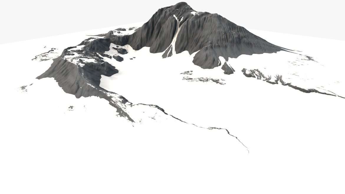 snow mountain 3d model