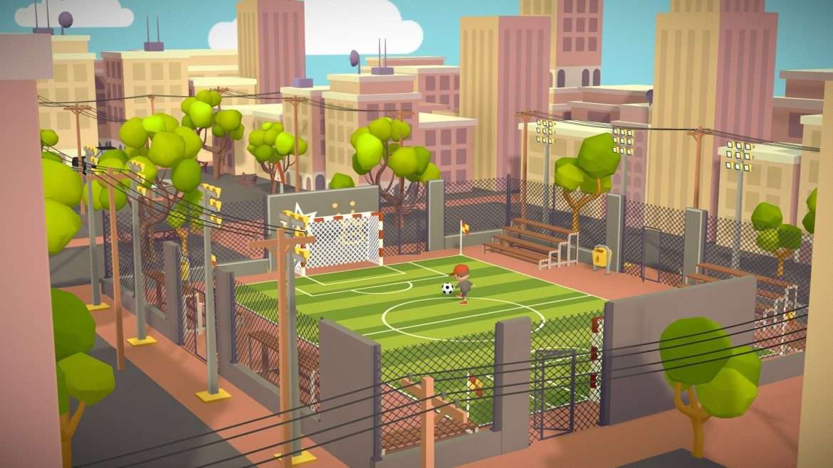 soccer football stadium game asset lowpoly city 3d model