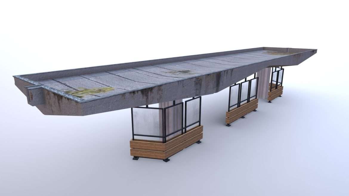 soviet monumental large bus stop 3d model