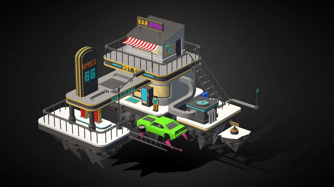 space refueling station 3d model