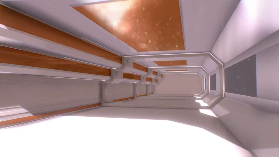 space station model for intro menu 3d model