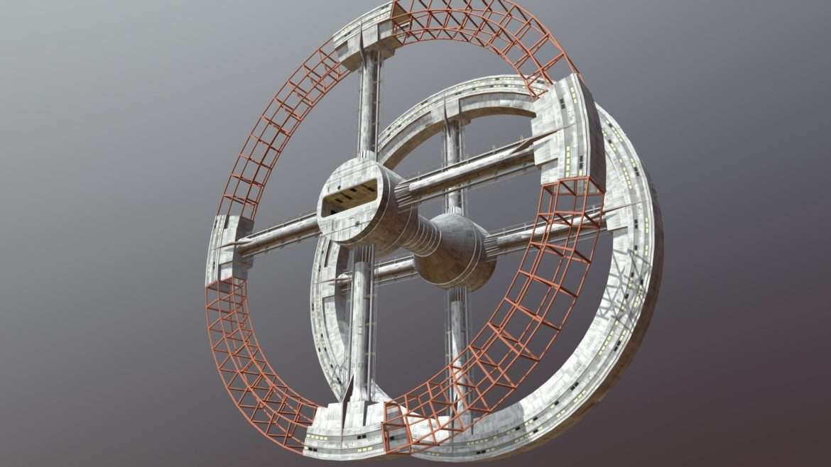space station v 3d model