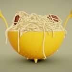 Spaghetti Monster Strainer with Noodles