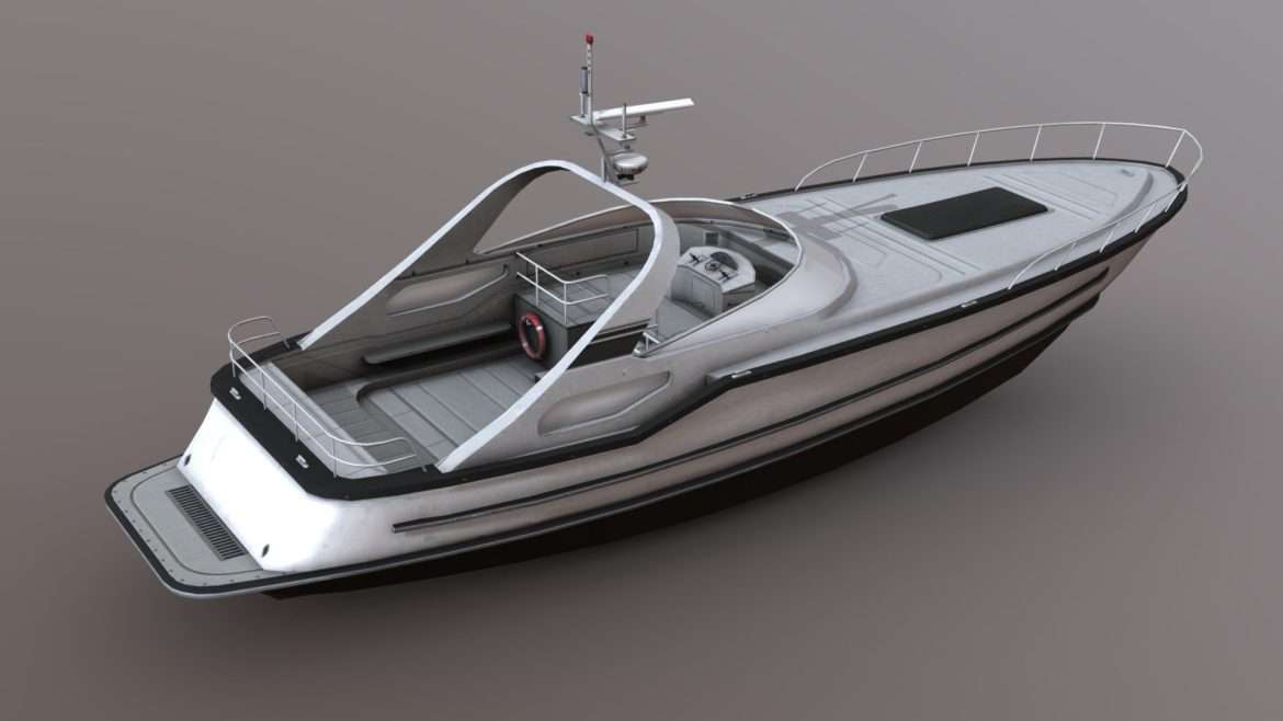 speed boat low poly 3d model