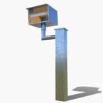 Speed Camera 3d Model - Highly detailed 3D model of a UK speed camera with 4K PBR textures, ready for urban scene integration.
