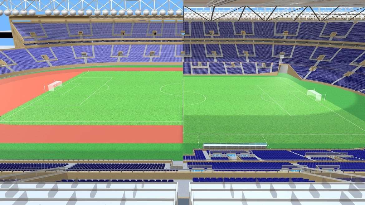stadium renovation from athletics to football 3d model