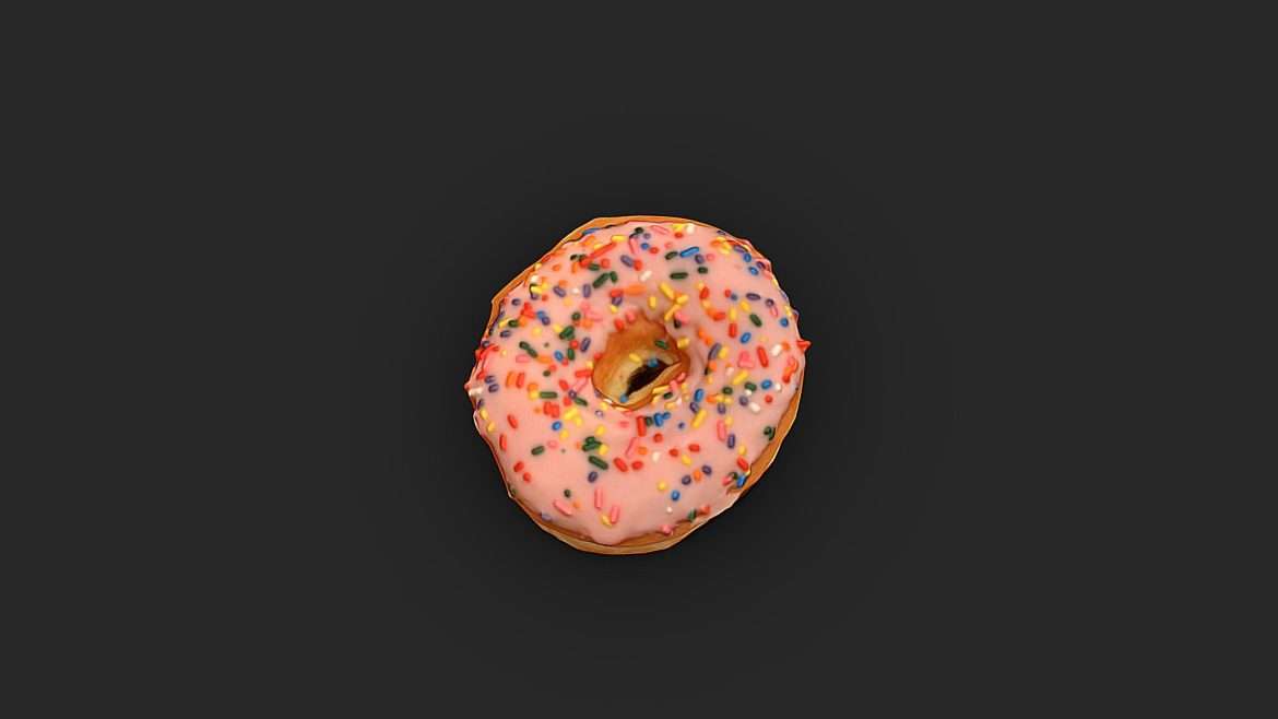 strawberry frosted donut sprinkles pink 3d model