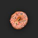 strawberry frosted donut sprinkles pink 3d model