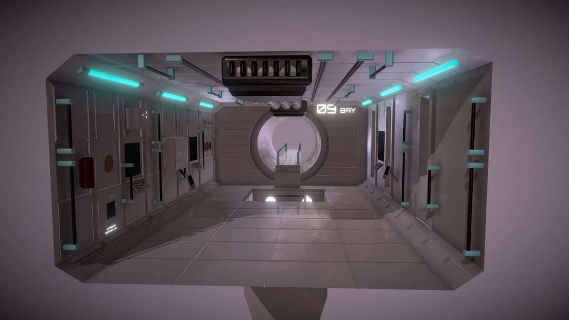student work space station interior 3d model