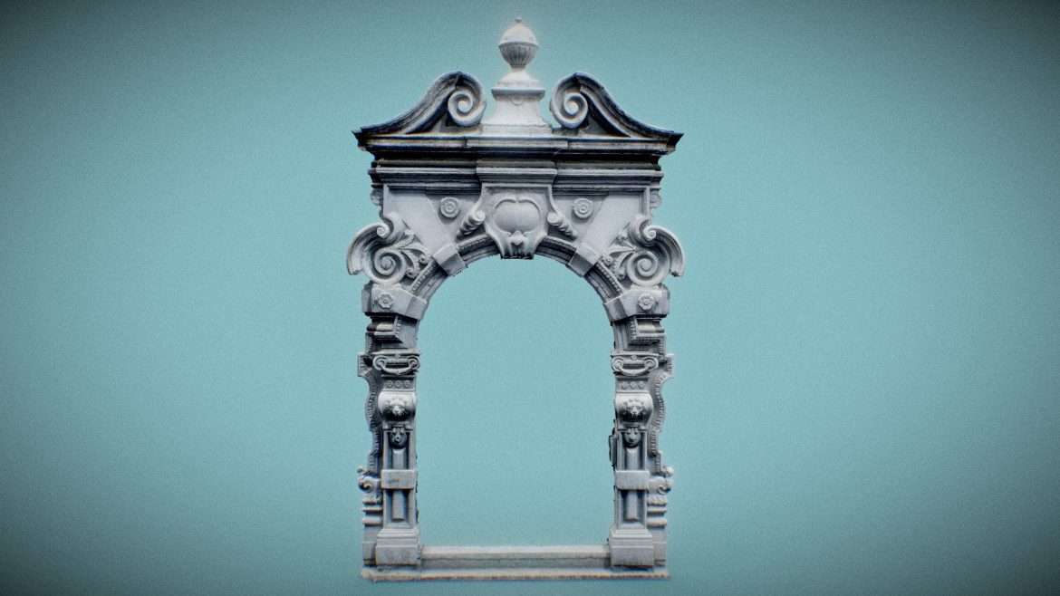 stylised concrete passage way door 3d model