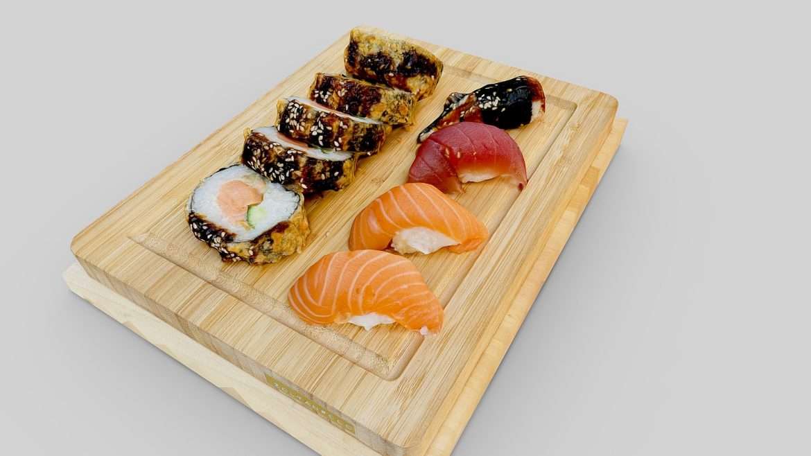 sushi and nigiri making at home 3d model