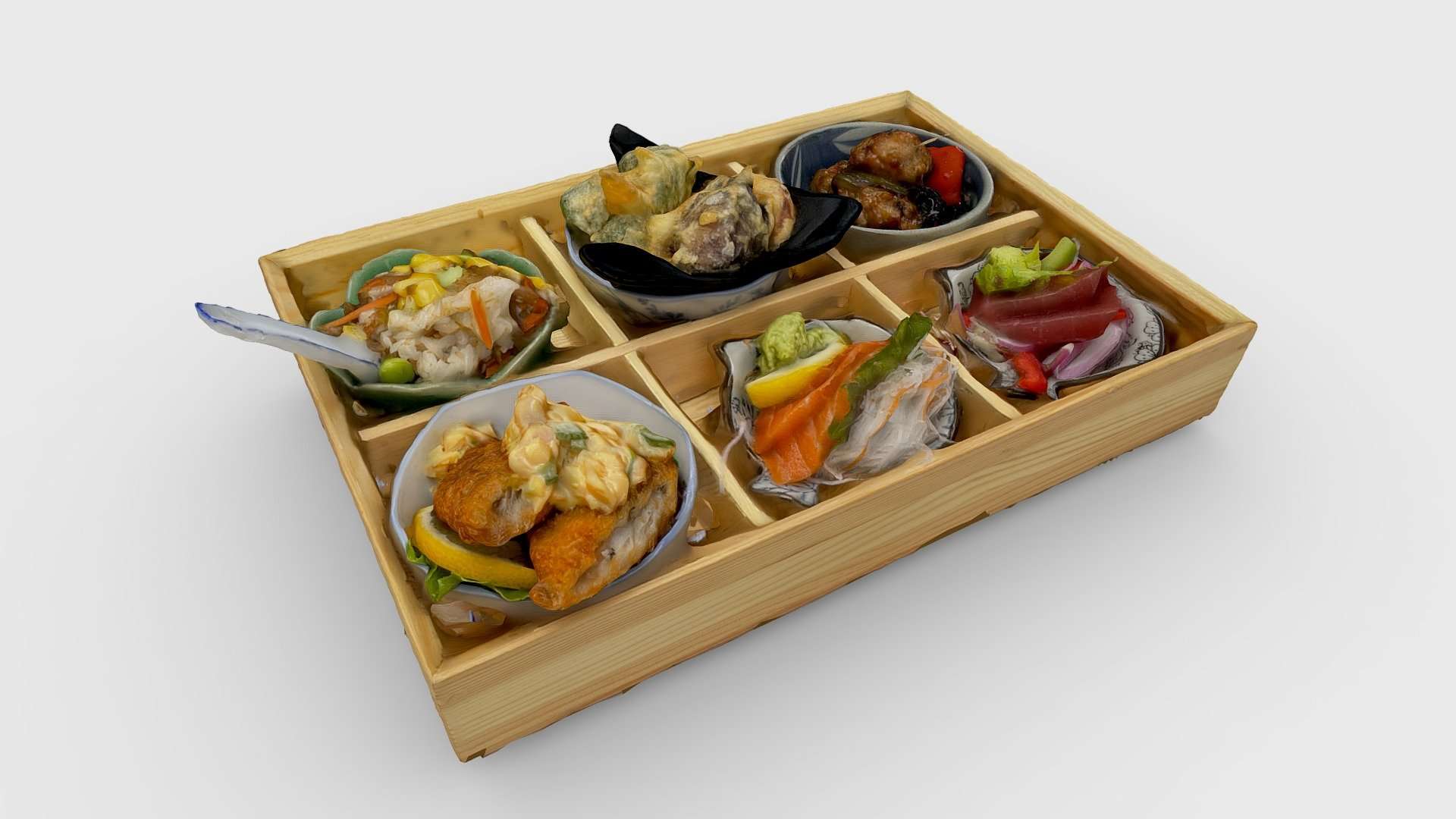 Sushi and sashimi lunch box