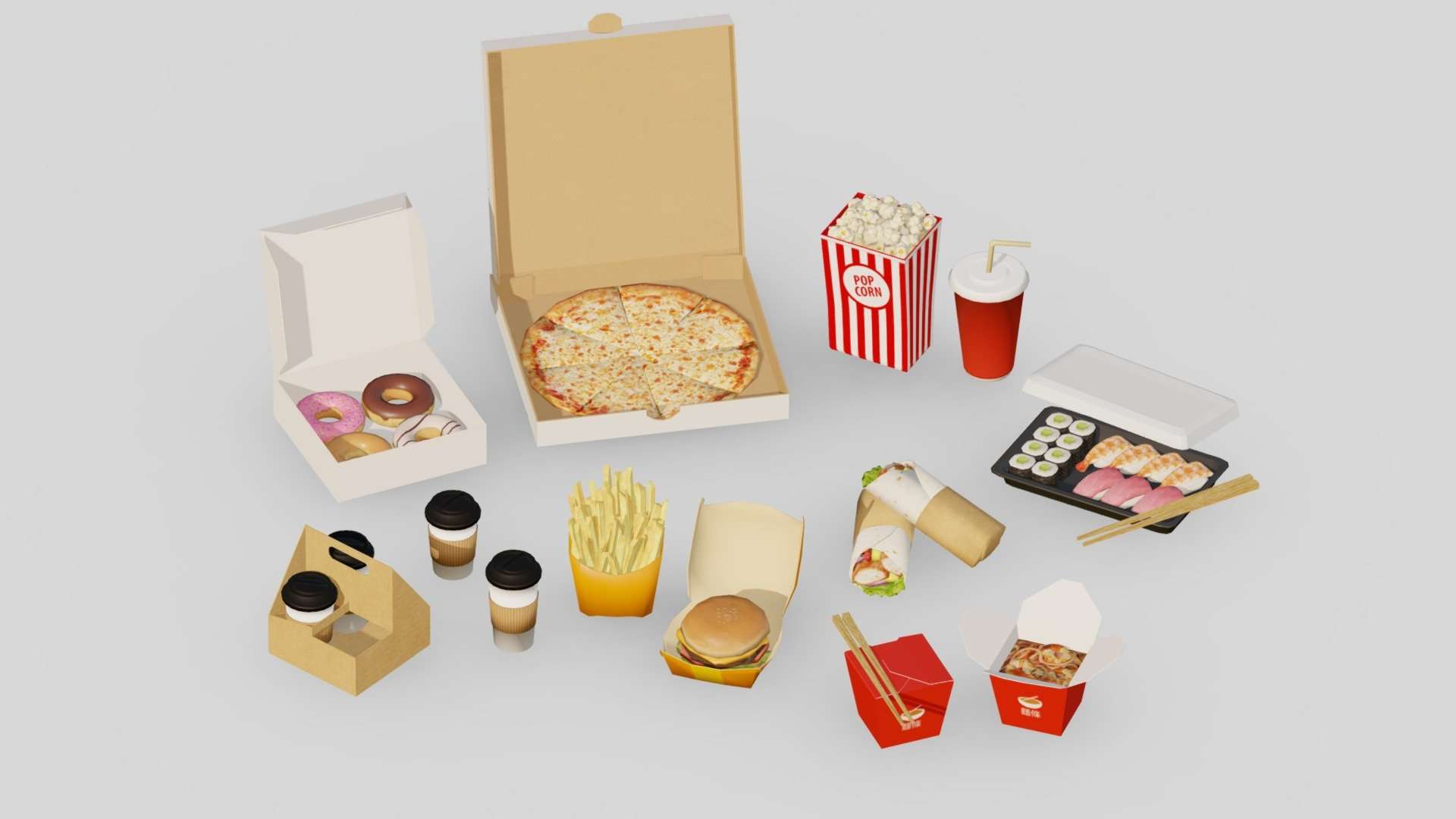 Takeaway Fast Food G43 Low-poly