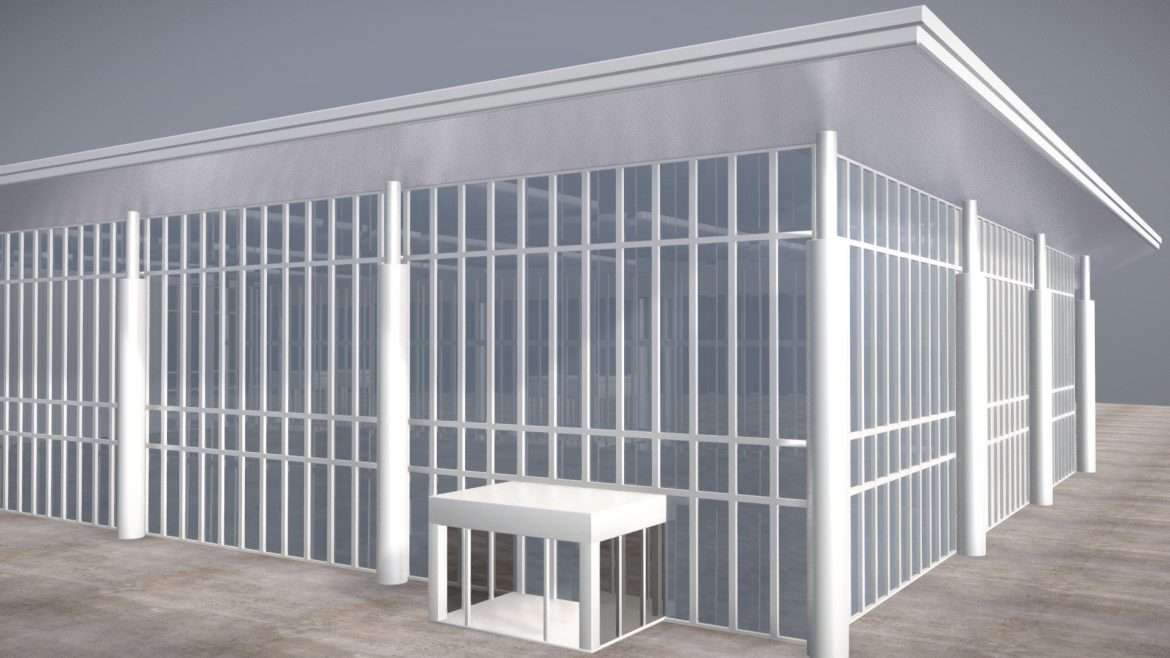 terminal building bristol airport 3d model