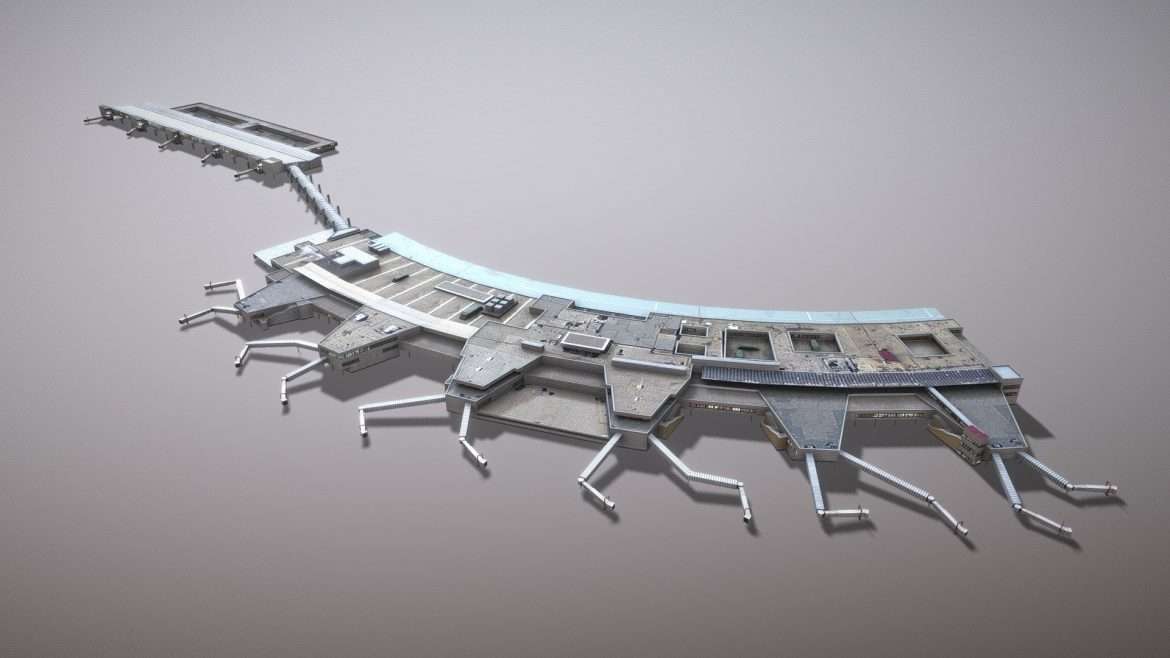 terminal lemd terminal1 madrid barajas airport 3d model