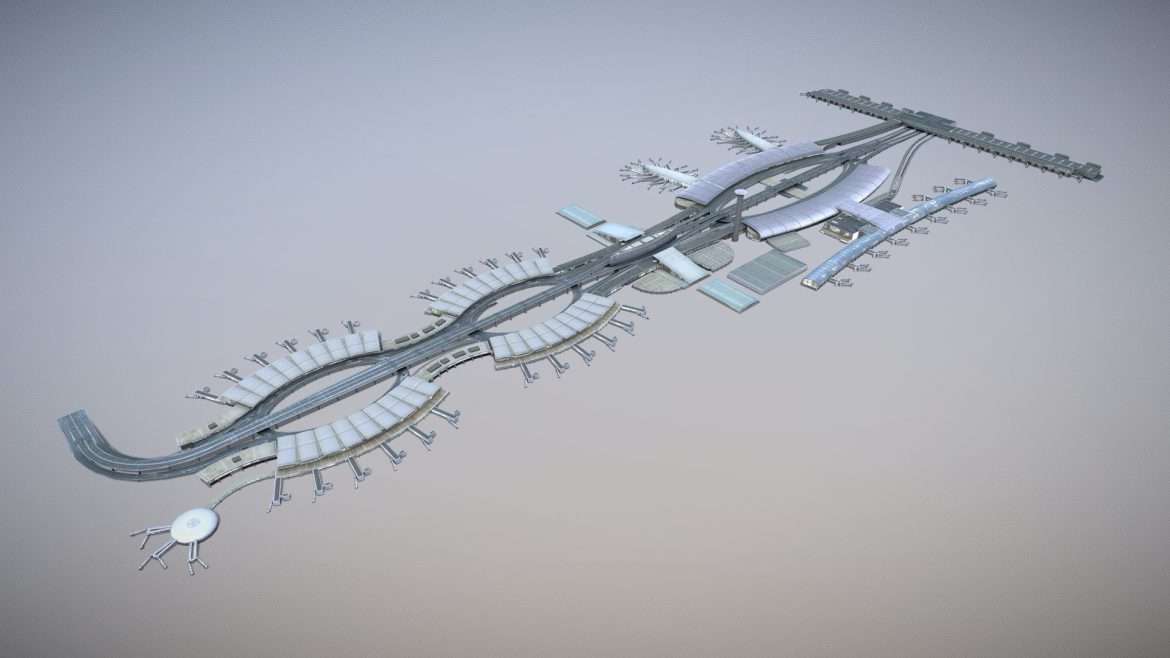 terminal lfpg terminal2 charles de gaulle 3d model