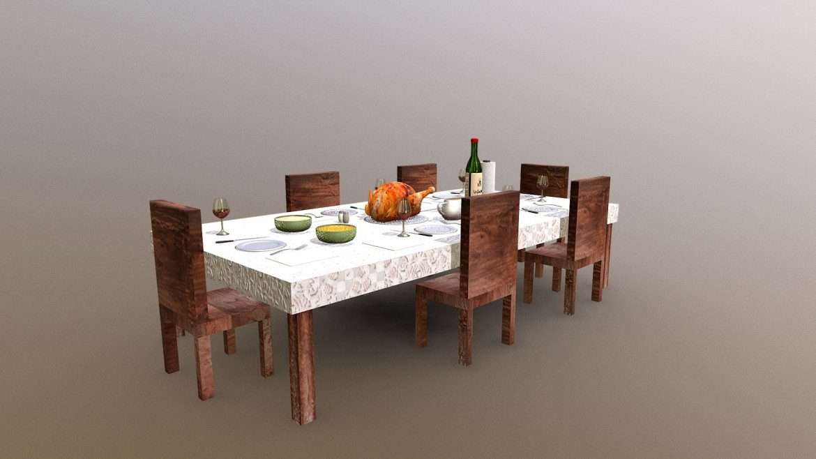 thanksgiving dinner 3d model
