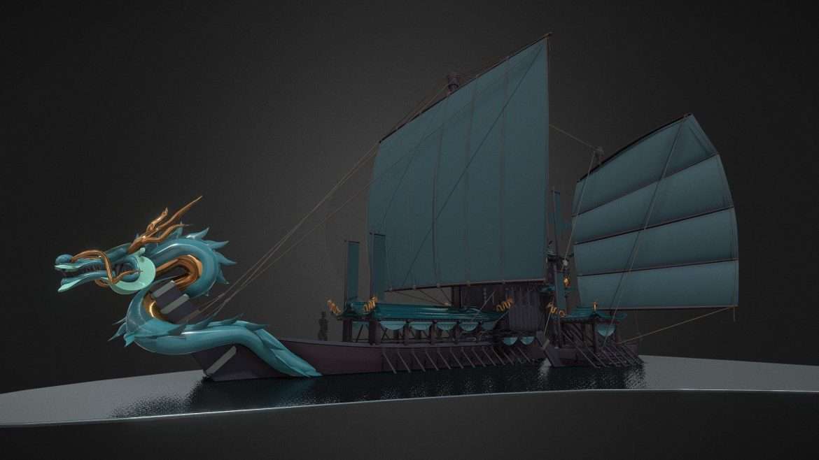 the shogunate isanabune fishing amp war boat 3d model