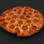 thin crust pepperoni pizza 3d model
