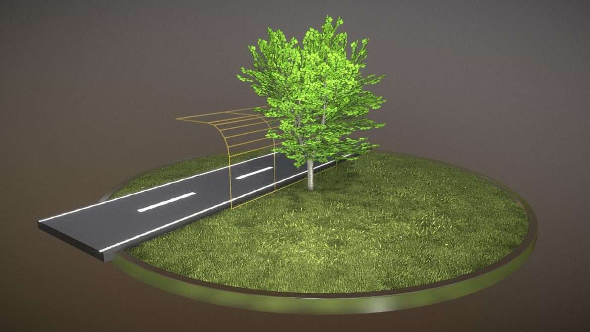 tilia tree 6 meter cropped branches summer 3d model