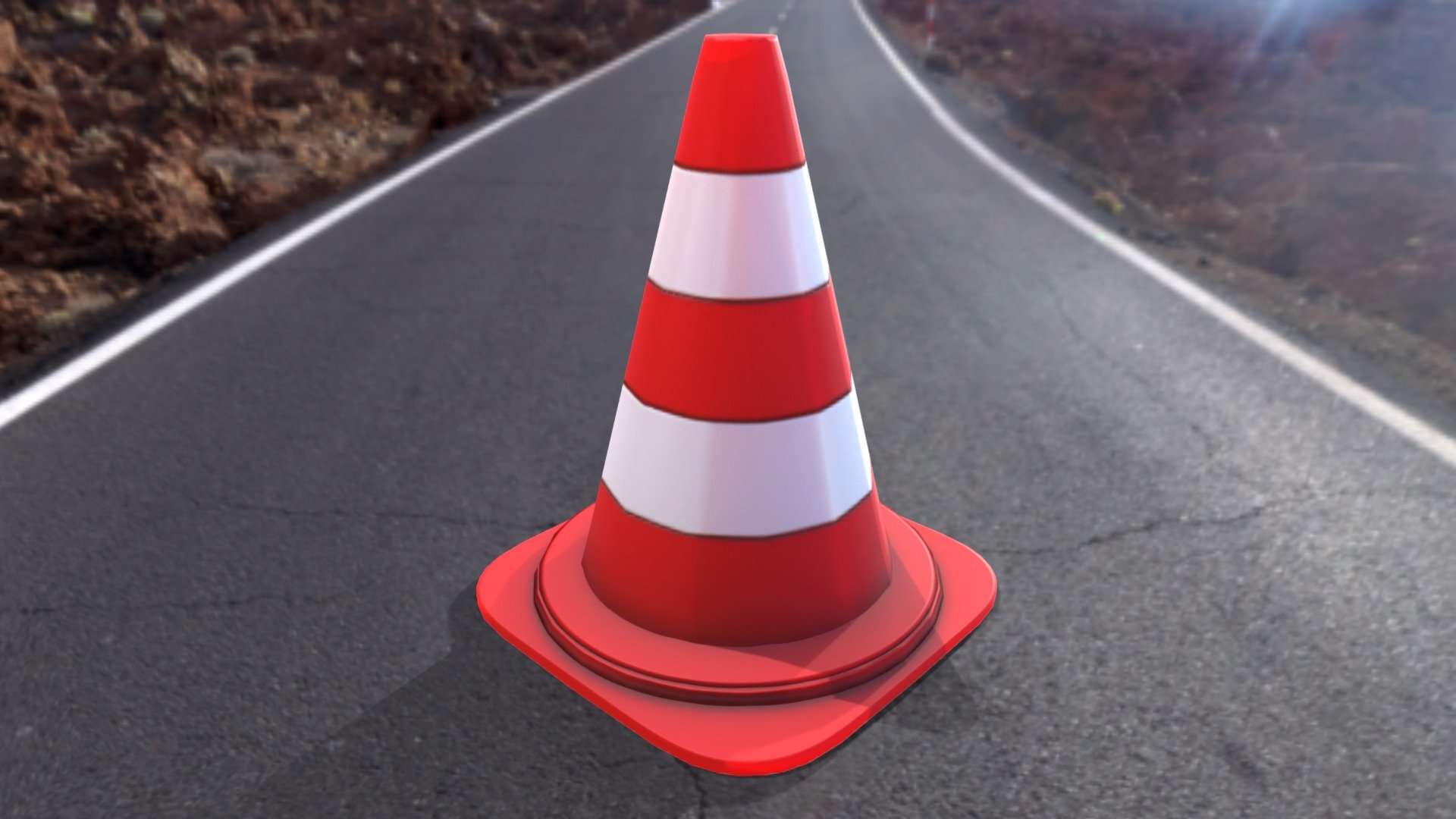 Traffic Cone Very Low-Poly