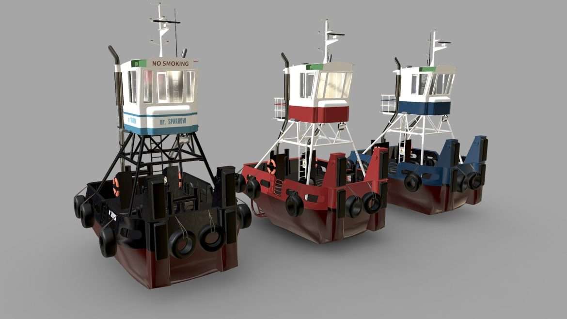 truckable push boats 3d model