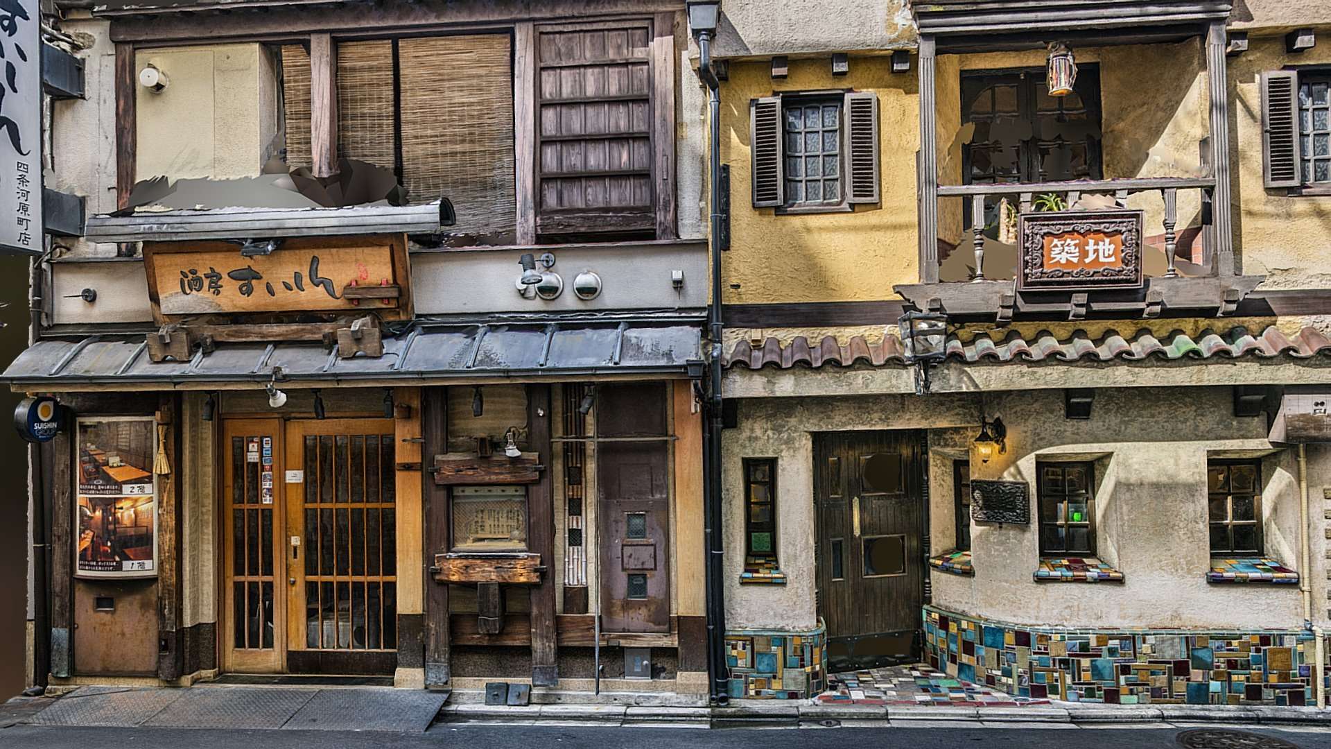 Two japanese facades photogrammetry scan