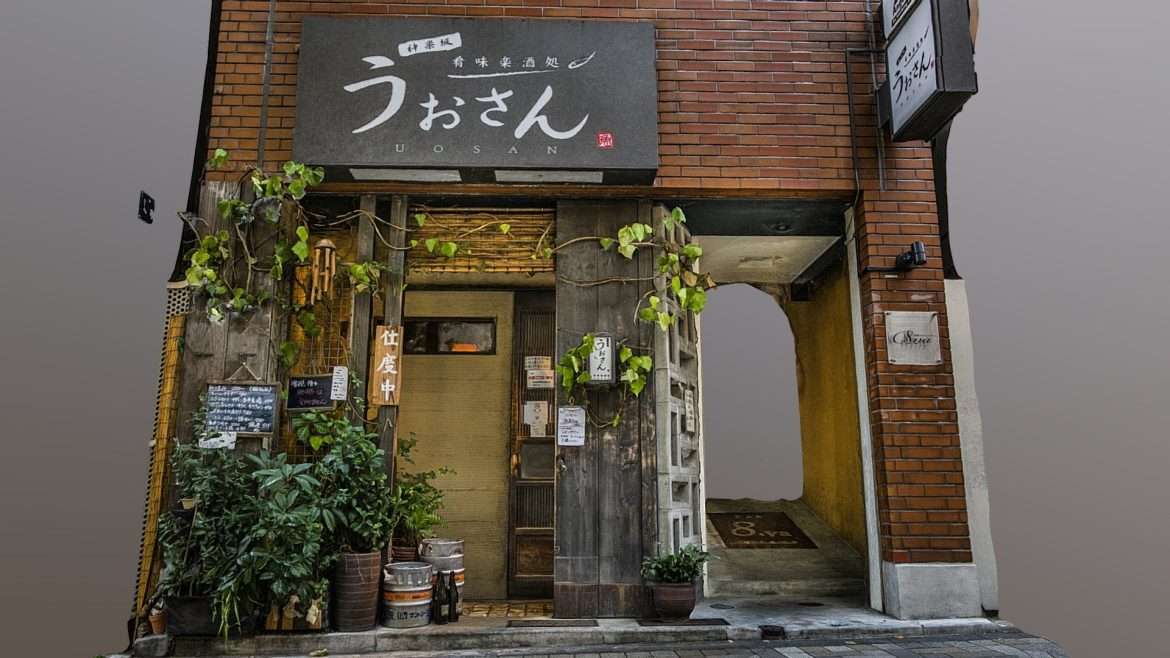 uosan japanese restaurant scan 3d model