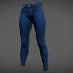 vintage trousers jeans blue 3d model